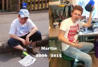 Das Gesicht unseres Jubiläums: Martin. Eingestiegen damals in der Grundschule Pirna-Neundorf. Bis 2018 tüftelte er noch fast jede Woche in unserer Werkstatt - natürlich an komplizierteren Sachen als blauen Rundumleuchten :-)